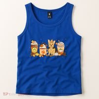 Yorkie Coffee Pumpkin Spice Dog Lovers Fall Thanksgiving Great Gift Tank Top thumb 2