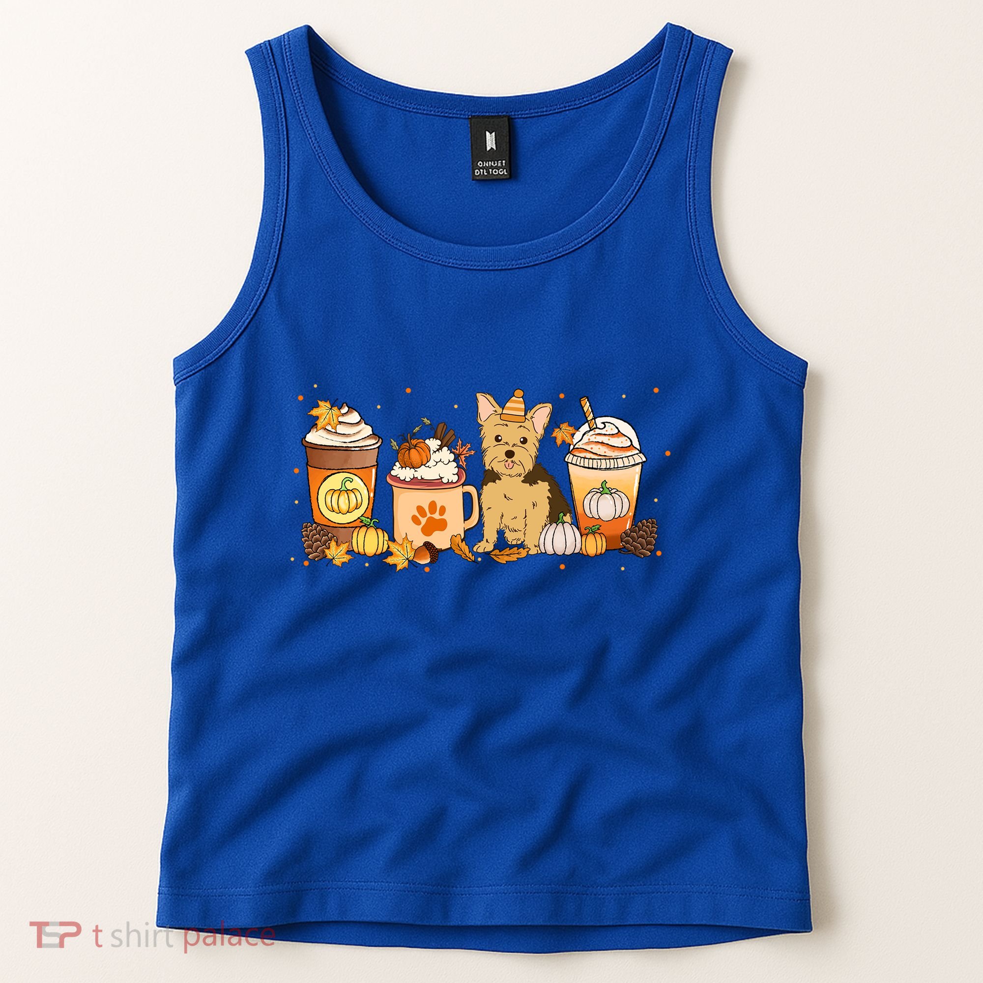 Yorkie Coffee Pumpkin Spice Dog Lovers Fall Thanksgiving Great Gift Tank Top