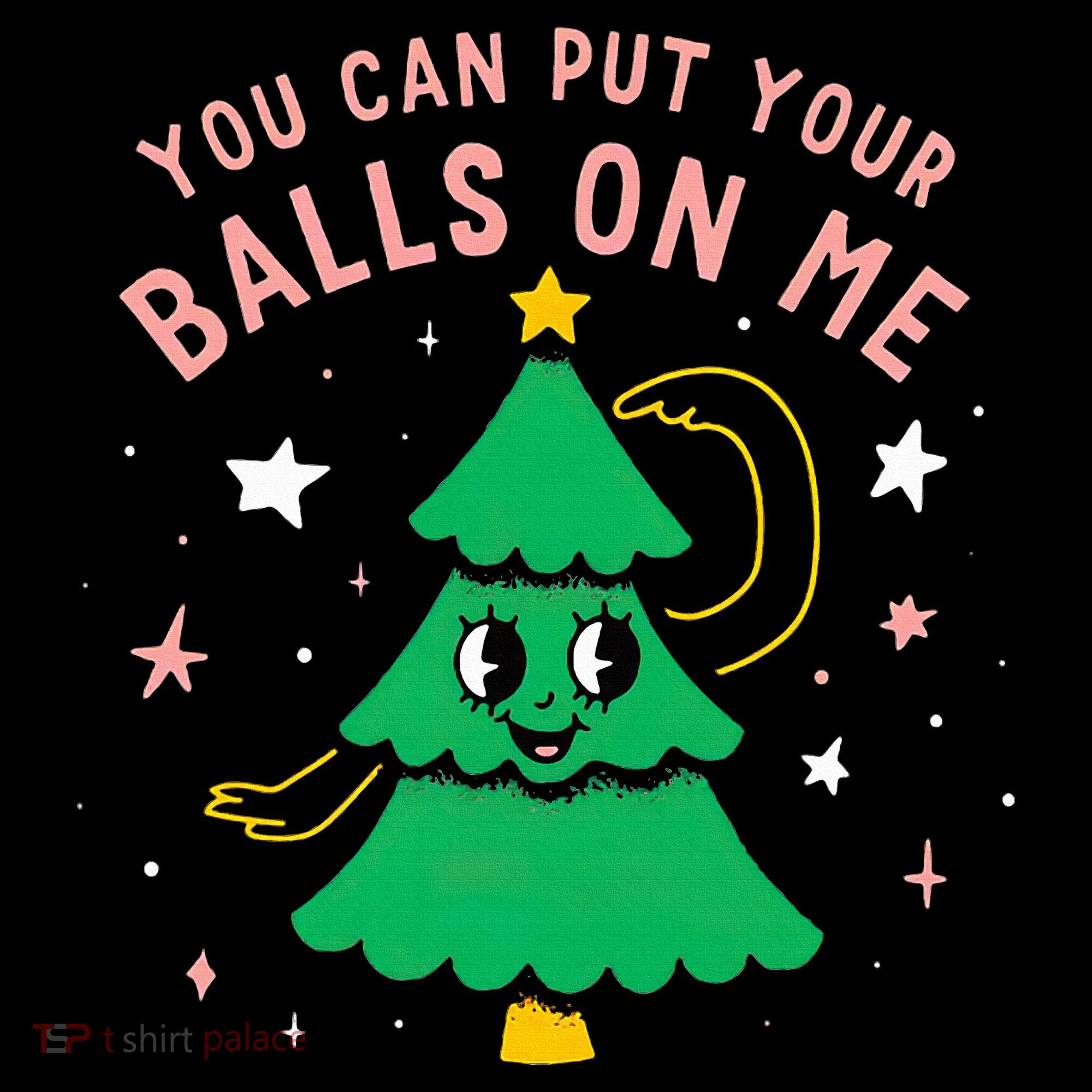 You Can Put Your Balls On Me Christmas Tree Women's Hoodie