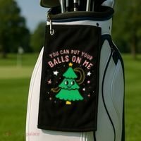 You Can Put Your Balls On Me Christmas Tree Golf Towel thumb 2