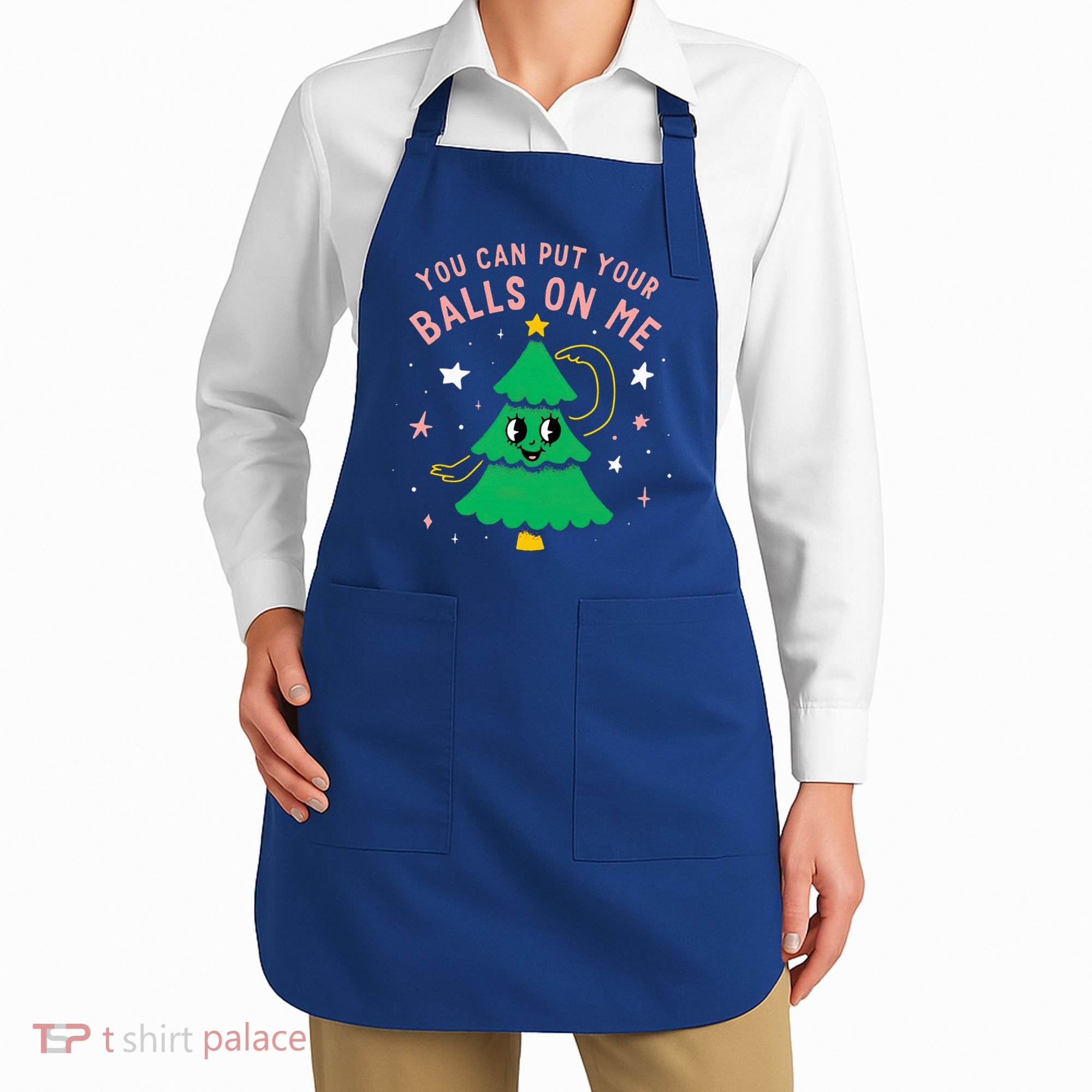 You Can Put Your Balls On Me Christmas Tree Apron
