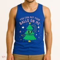 You Can Put Your Balls On Me Christmas Tree Tank Top thumb 3