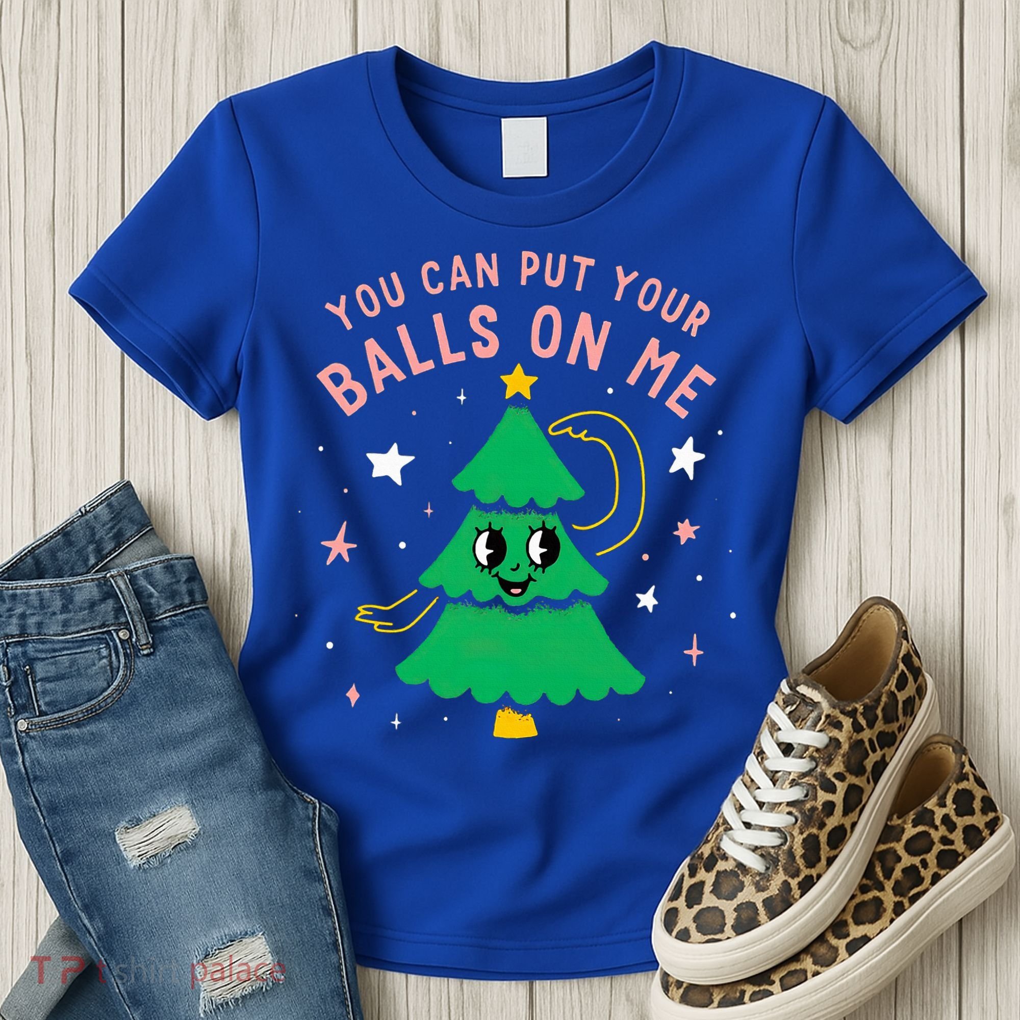 You Can Put Your Balls On Me Christmas Tree Women's T-Shirt