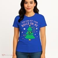 You Can Put Your Balls On Me Christmas Tree Women's T-Shirt thumb 4