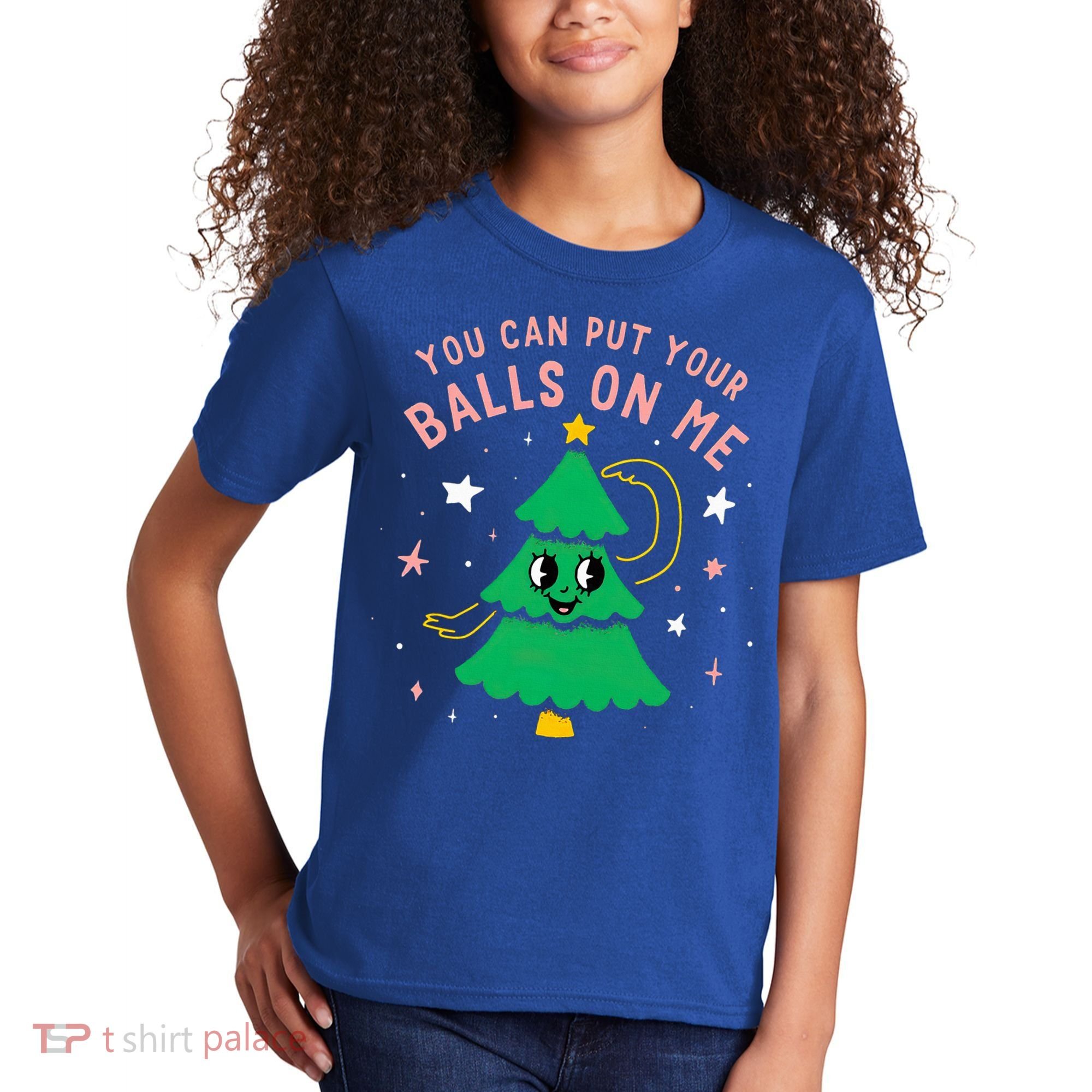 You Can Put Your Balls On Me Christmas Tree Kids T-Shirt