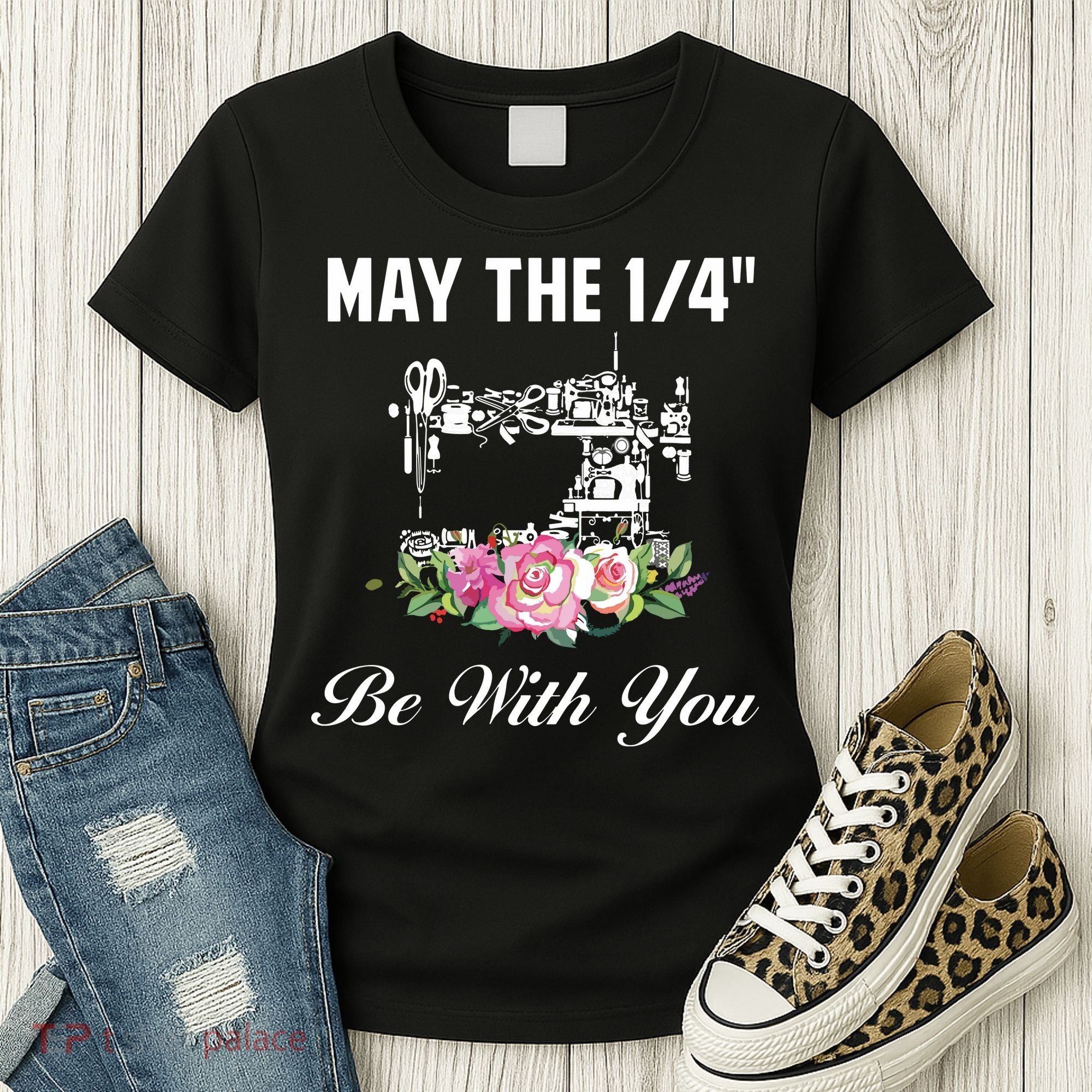 Yarn Craft Quilting Quote May The 14 Be With You Sewing Women's T-Shirt