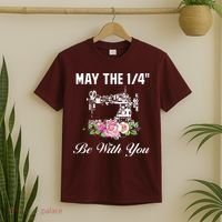 Yarn Craft Quilting Quote May The 14 Be With You Sewing T-Shirt thumb 2