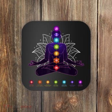 Yoga Chakra Spiritual Body System Meditation Coaster