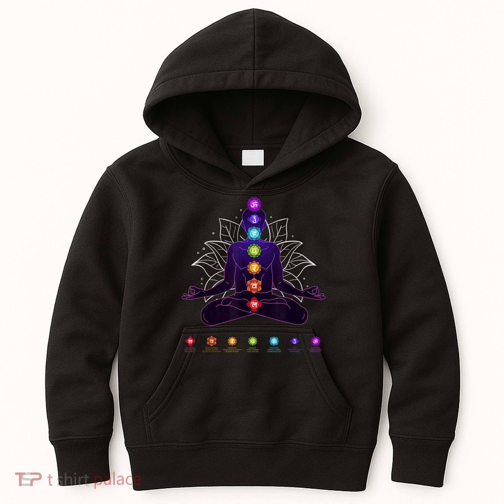 Yoga Chakra Spiritual Body System Meditation Kids Hoodie