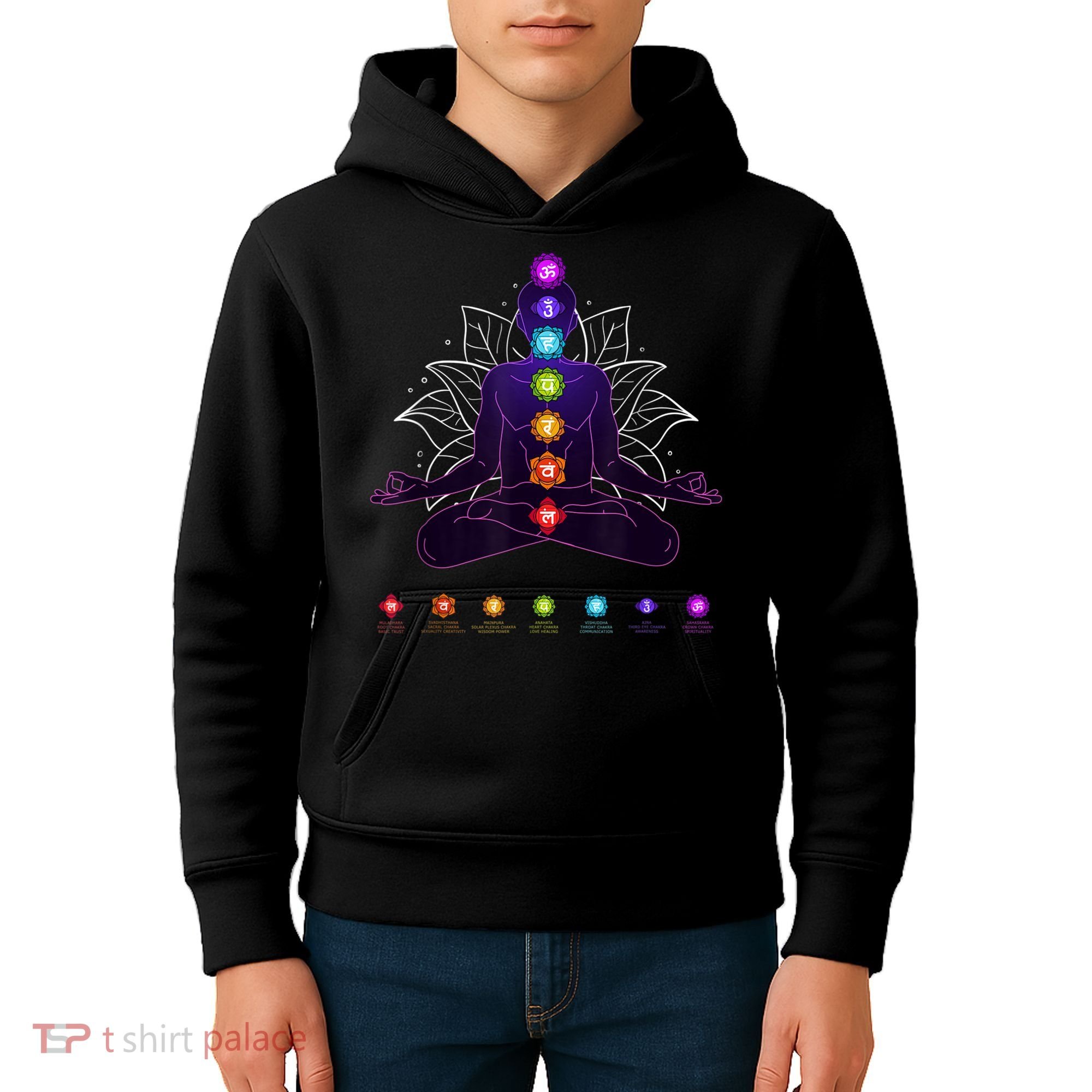 Yoga Chakra Spiritual Body System Meditation Kids Hoodie