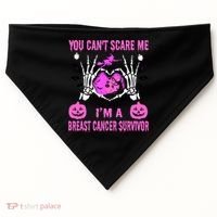 You Cant Scare Me Im A Breast Cancer Survivor Halloween USA-Made Doggie Bandana thumb 0