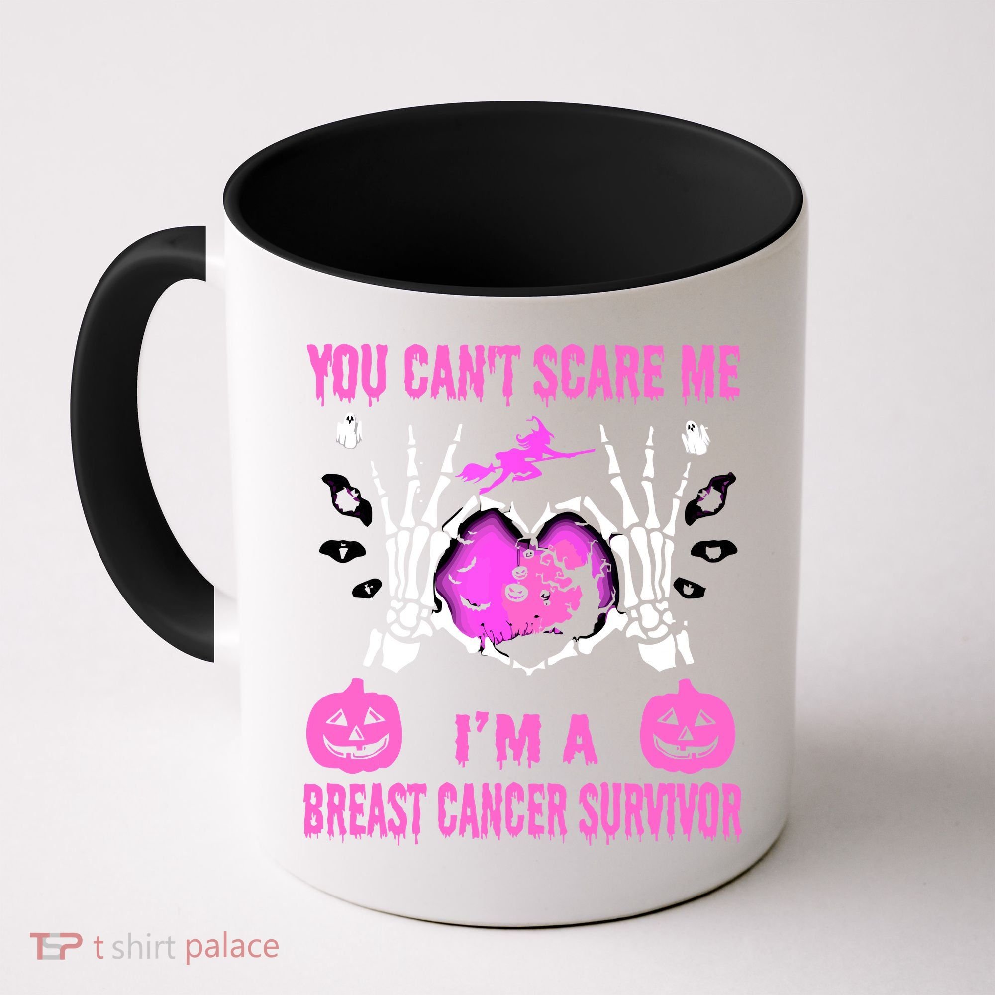You Cant Scare Me Im A Breast Cancer Survivor Halloween Coffee Mug