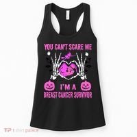 You Cant Scare Me Im A Breast Cancer Survivor Halloween Women's Tank Top thumb 0