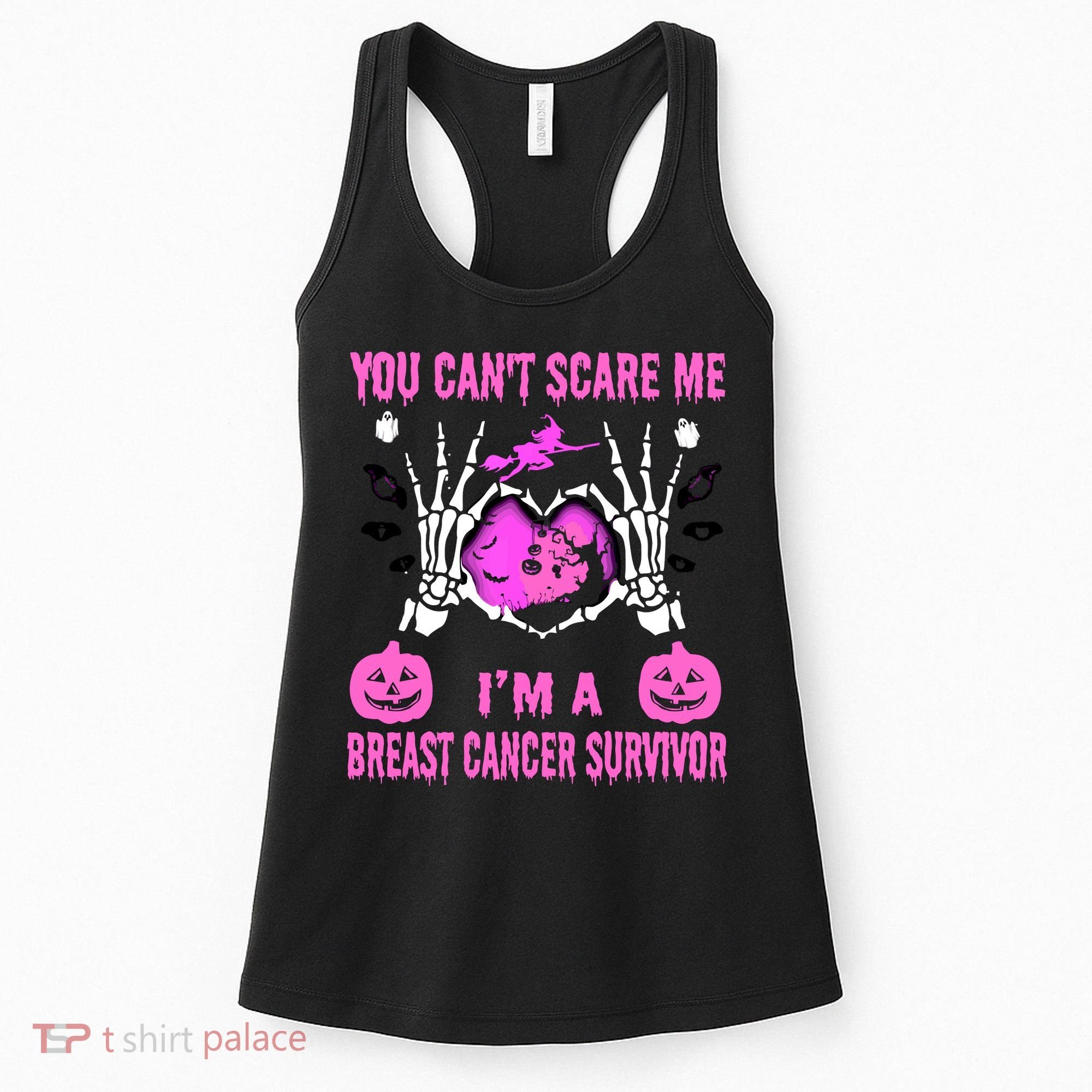 You Cant Scare Me Im A Breast Cancer Survivor Halloween Women's Tank Top