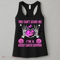 You Cant Scare Me Im A Breast Cancer Survivor Halloween Women's Tank Top thumb 3