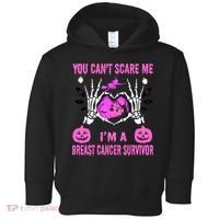You Cant Scare Me Im A Breast Cancer Survivor Halloween Toddler Hoodie thumb 0
