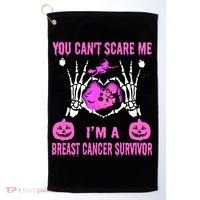 You Cant Scare Me Im A Breast Cancer Survivor Halloween Golf Towel thumb 0