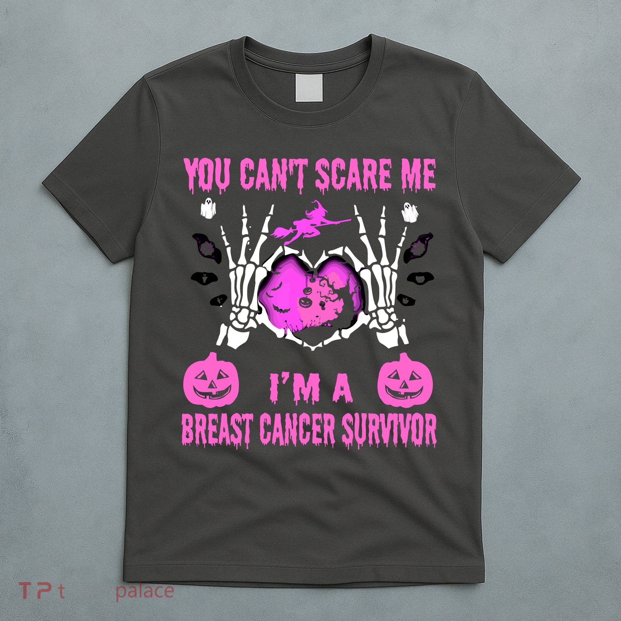You Cant Scare Me Im A Breast Cancer Survivor Halloween T-Shirt
