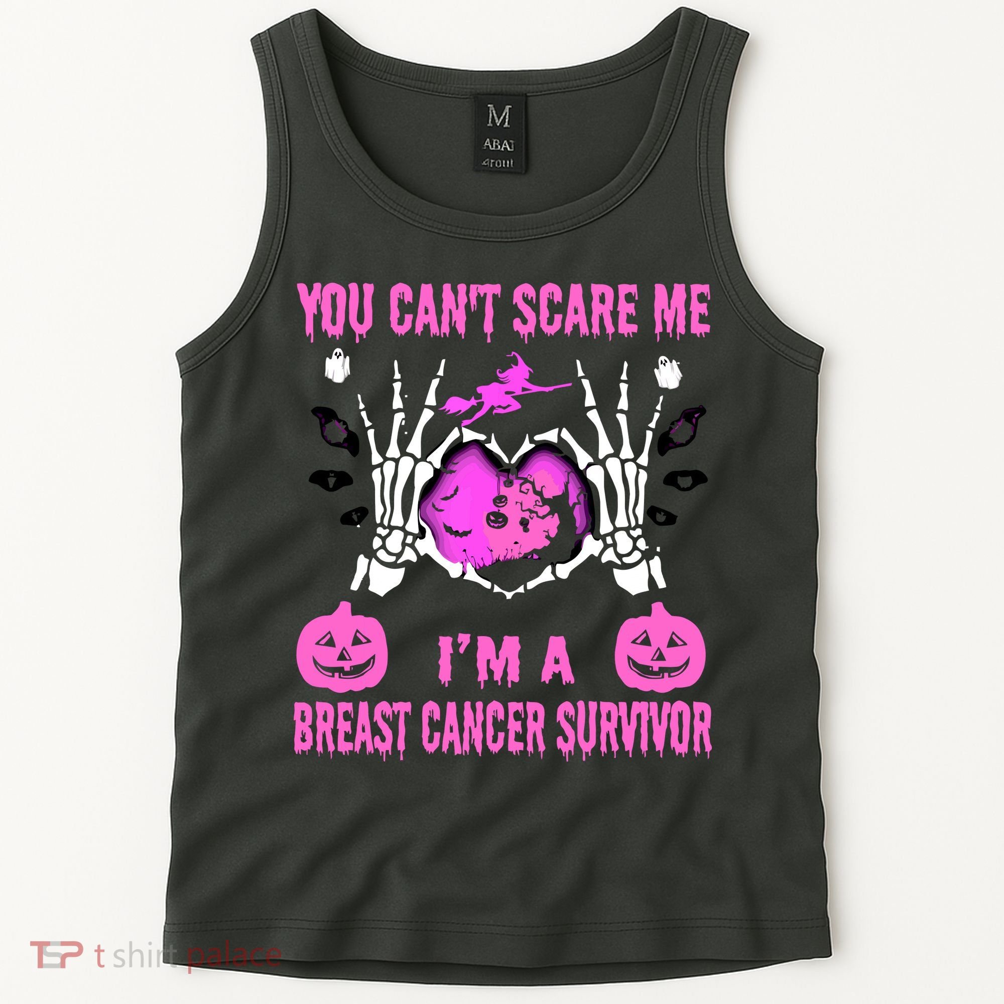 You Cant Scare Me Im A Breast Cancer Survivor Halloween Tank Top