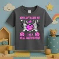 You Cant Scare Me Im A Breast Cancer Survivor Halloween Toddler T-Shirt thumb 3
