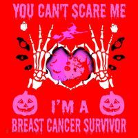 You Cant Scare Me Im A Breast Cancer Survivor Halloween Santa Hat thumb 1