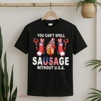 You Cant Spell Sausage Without USA 4th of July American Flag T-Shirt thumb 2