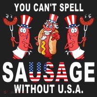You Cant Spell Sausage Without USA 4th of July American Flag Beanie thumb 2