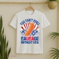 You Can't Spell Sausage Without USA, Funny 4th Of July T-Shirt thumb 2