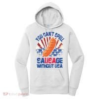 You Can't Spell Sausage Without USA, Funny 4th Of July Women's Hoodie thumb 0