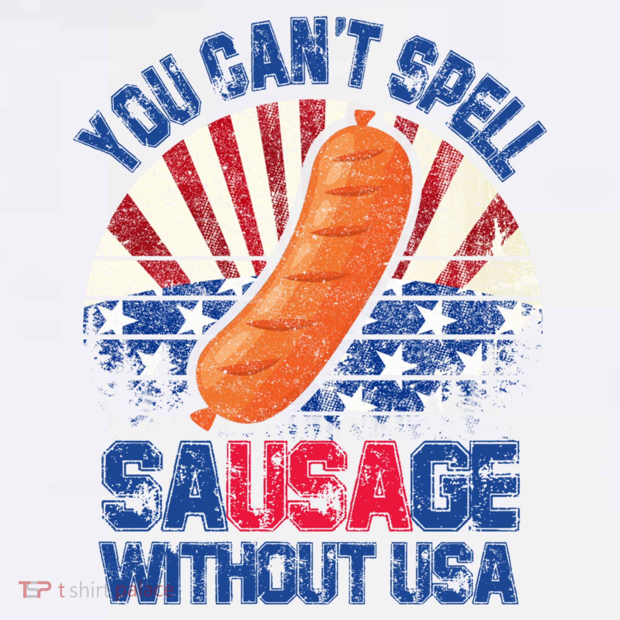 You Can't Spell Sausage Without USA, Funny 4th Of July Mousepad
