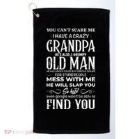 You Can't Scare Me I Have A Crazy Grandpa Gift Funny Gift Golf Towel thumb 0
