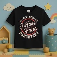You CanT Scare Me I Have Four Daughters Funny Dad Toddler T-Shirt thumb 3