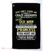 You Can’t Scare Me I Have A Crazy Grandpa Gift Golf Towel thumb 0