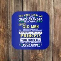You Can’t Scare Me I Have A Crazy Grandpa Gift Coaster thumb 0