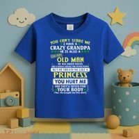 You Can’t Scare Me I Have A Crazy Grandpa Gift Toddler T-Shirt thumb 3