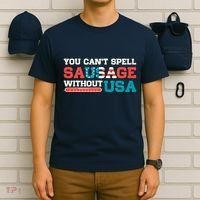You Can’T Spell Sausage Without Usa Vintage Patriotic T-Shirt thumb 6