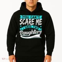 You Can't Scare Me I Have Two Daughters retro Mother's day Hoodie thumb 2