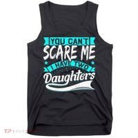 You Can't Scare Me I Have Two Daughters retro Mother's day Tank Top thumb 0