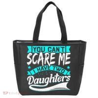 You Can't Scare Me I Have Two Daughters retro Mother's day Tote Bag thumb 0