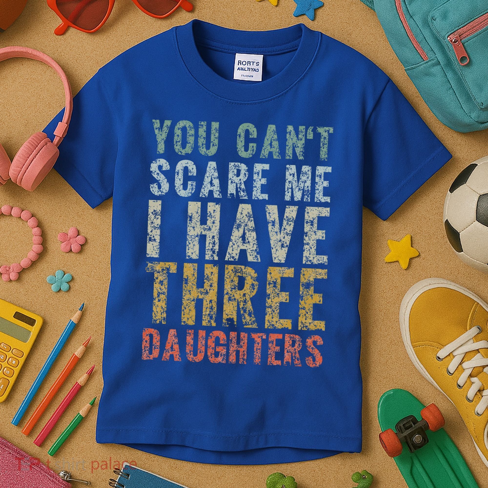 You Can't Scare Me I Have Three Daughters Dad Father Day Kids T-Shirt