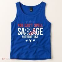 You Cant Spell Sausage Without Usa Funny Gift Tank Top thumb 2