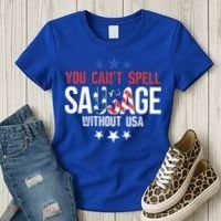 You Cant Spell Sausage Without Usa Funny Gift Women's T-Shirt thumb 3