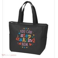 You Can Stop Asking Now Pregnancy Reveal Tote Bag thumb 3