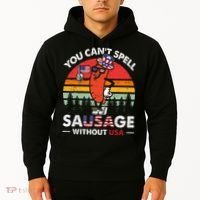 You Cant Spell Sausage Without USA 4th Of July American Hoodie thumb 2