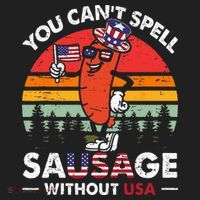 You Cant Spell Sausage Without USA 4th Of July American Beanie thumb 2