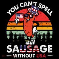 You Cant Spell Sausage Without USA 4th Of July American Women's Hoodie thumb 2