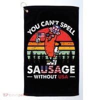 You Cant Spell Sausage Without USA 4th Of July American Golf Towel thumb 0