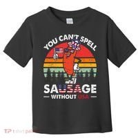 You Cant Spell Sausage Without USA 4th Of July American Toddler T-Shirt thumb 0