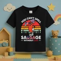 You Cant Spell Sausage Without USA 4th Of July American Toddler T-Shirt thumb 3