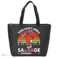 You Cant Spell Sausage Without USA 4th Of July American Tote Bag thumb 0